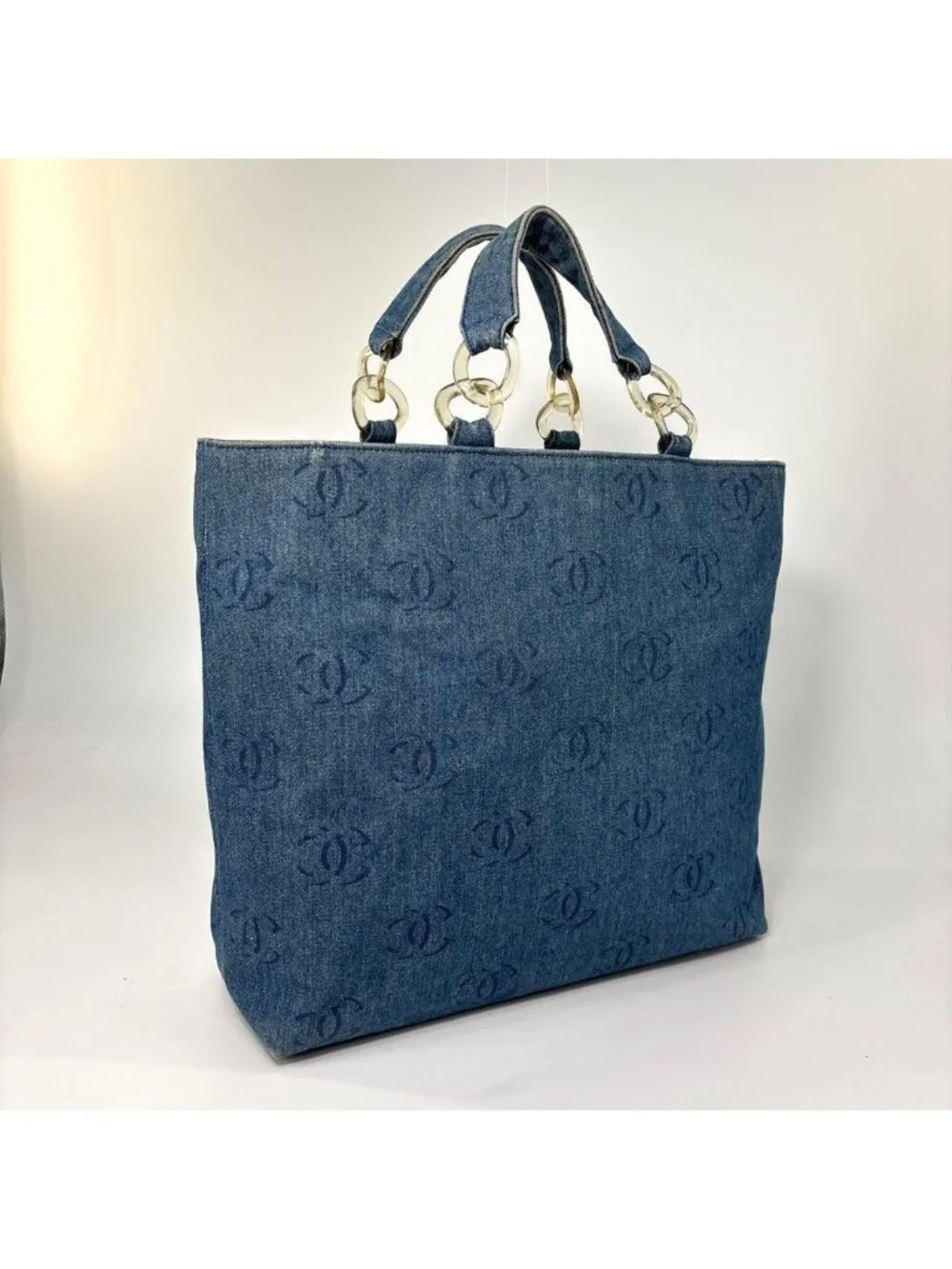 Chanel CC Logo Tote Bag Denim